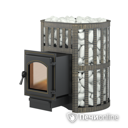 Дровяная банная печь Везувий Легенда Ковка 22 (270) чугун в Бердске